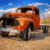 Orange Truck In Desert Paint By Number