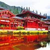 Red Byodo In Temple Paint By Number