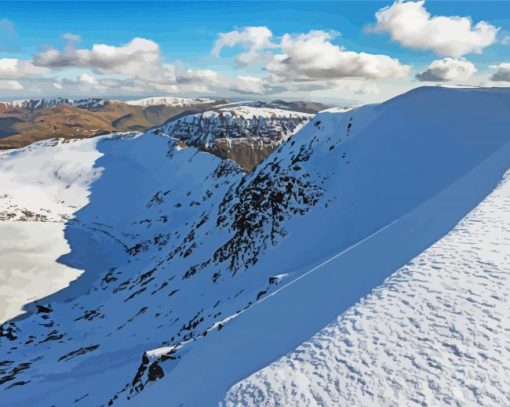 Snowy Striding Edge Mountain Paint By Number