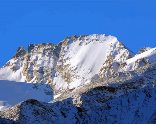 Snowy Italian Mountain Gran Paradiso Paint By Number