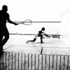 Squash Sport Players Silhouette Paint By Number