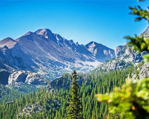 Summer Mountains Colorado Paint By Number