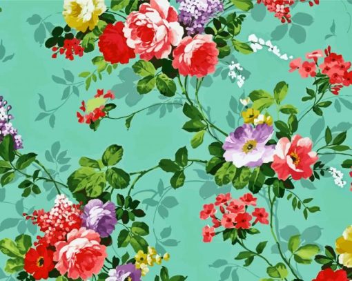 Vintage Floral Art Paint By Number