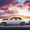 White Ford Falcon Car With Beautiful Sunset Paint By Number