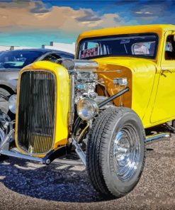 Yellow Street Rat Rod Paint By Number