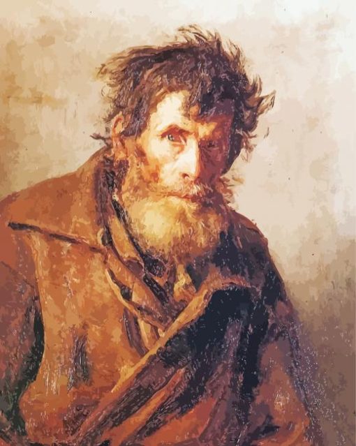 A Shy Peasant By Ilya Repin paint by numbers