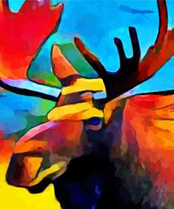 Abstract Moose Head paint by number