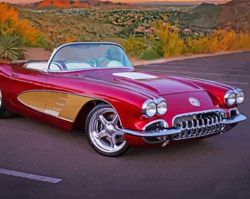 58 Chevrolet Corvette paint by numbers