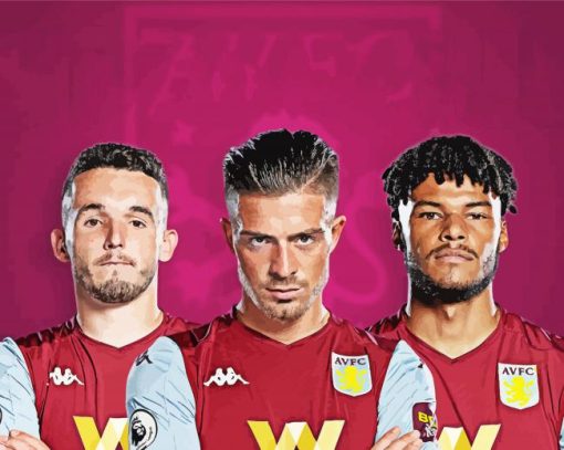 Aston Villa Players paint by numbers