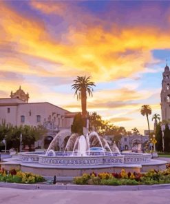 Balboa Park Sunset paint by numbers