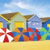 Houses And Umbrellas paint by numbers