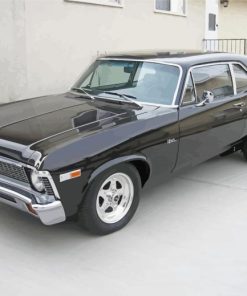 Black 72 Chevy Nova paint by numbers