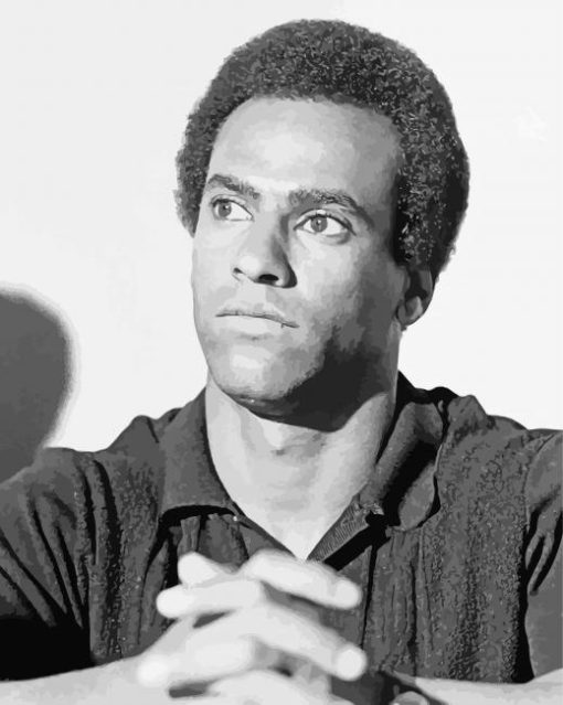 Black And White Huey Newton paint by numbers