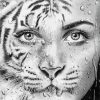 Black And White Tiger Woman paint by numbers