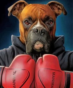 Cool Boxer Dog paint by numbers