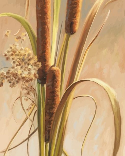 Cattail Plant Art paint by numbers