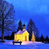 Church On Winter Night paint by numbers