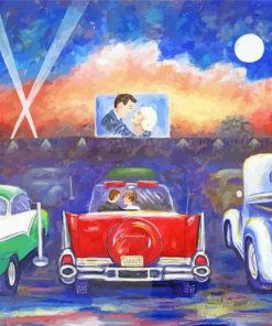 Drive In Theatre Art paint by numbers