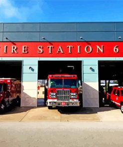 Fire Station paint by numbers