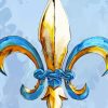 Gold Blue Fleur De Lis paint by numbers