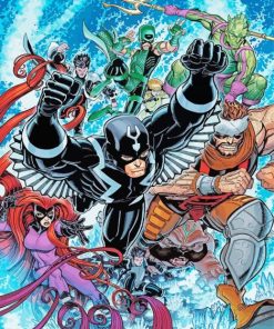 Inhumans Cartoon paint by numbers