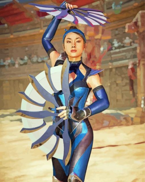 Kitana Anime Character paint by number