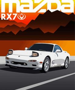 Mazda RX7 Poster paint by numbers