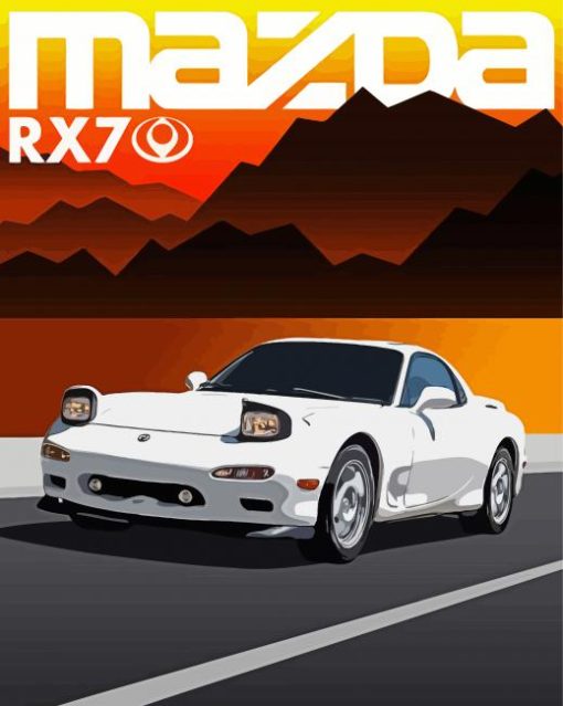 Mazda RX7 Poster paint by numbers