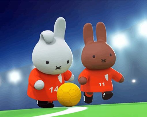 Miffy Playing Football paint by numbers