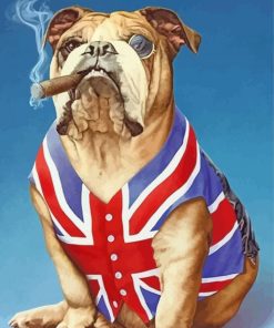 Patriotic Bulldog paint by numbers