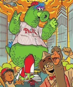 Phillie Phanatic Art paint by numbers