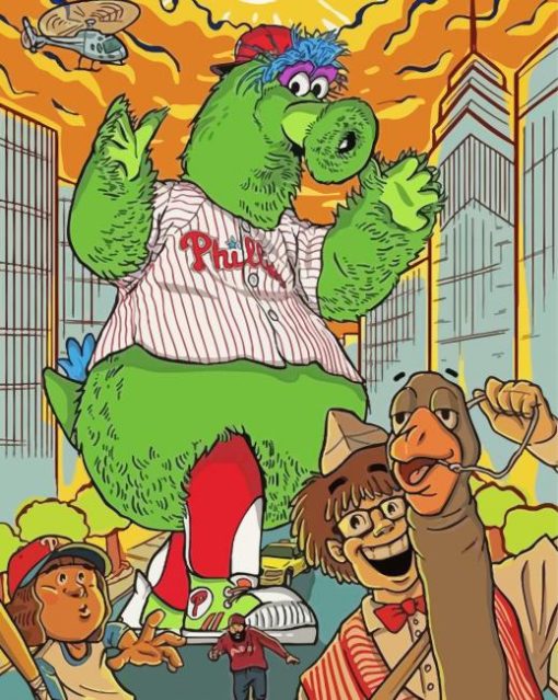 Phillie Phanatic Art paint by numbers