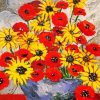 Poppies And Sunflowers paint by numbers