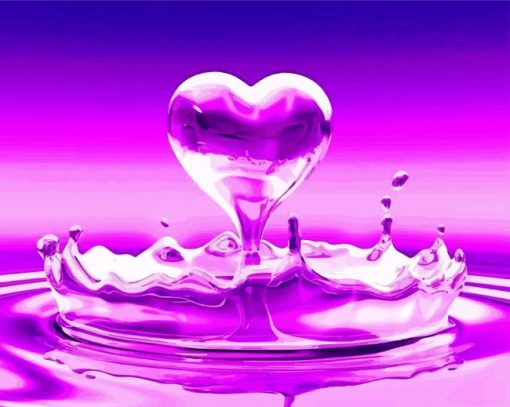 Purple Heart Water Drop paint by numbers