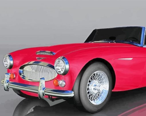 Red Austin Healey 3000 paint by numbers