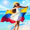 Venezuelan Girl In Beach paint by number