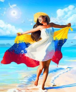 Venezuelan Girl In Beach paint by number