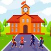 Walking To School Illustration paint by numbers