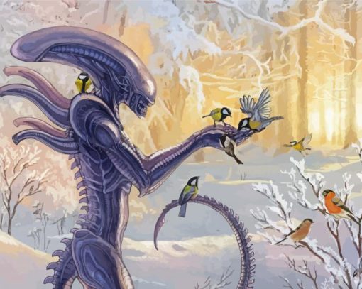 Xenomorph And Birds paint by number