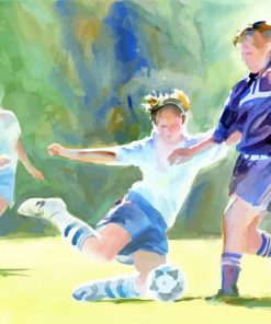 Abstract Girls Soccer Paint By Numbers