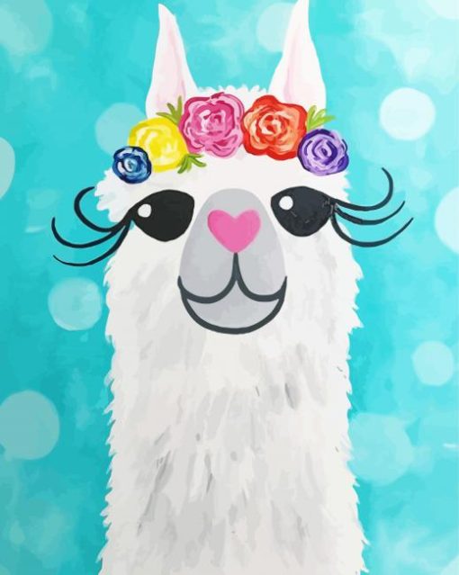 Adorable Llama paint by numbers