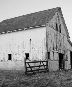 Black And White Barn Paint By Numbers