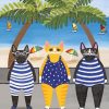 Cats By The Shore paint by numbers