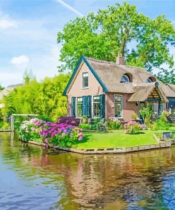 Aesthetic Giethoorn paint by numbers