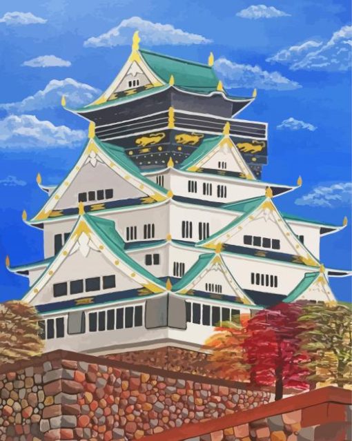 Japanese Castle paint by numbers