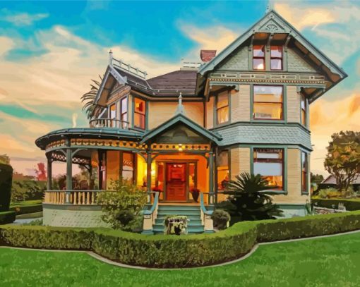 Aesthetic Victorian Houses paint by numbers