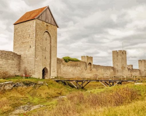 Visby Town Hall Gotland paint by numbers