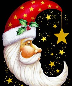 Aesthetic Santa Moon paint by numbers