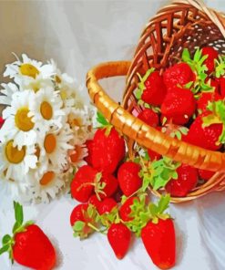 Strawberries And Daisies paint by numbers