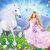 Barbie Princess And Unicorn paint by numbers